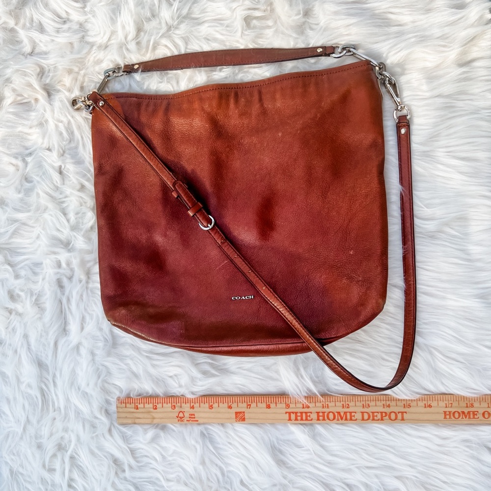 Coach Madison Two Way Hobo Messenger Leather Caramel Brown - Picture 5 of 11